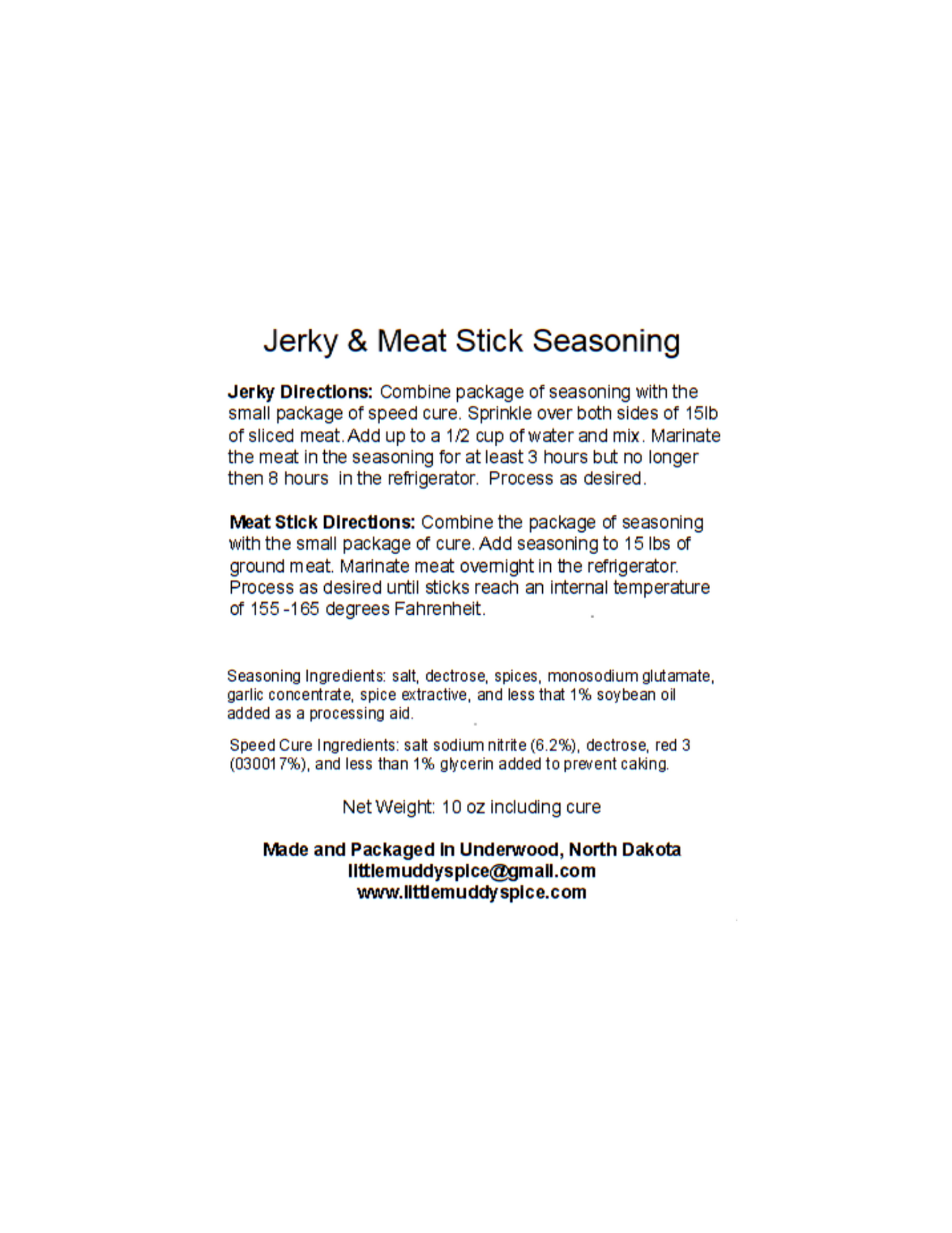 Jerky & Meat Stick Seasoning