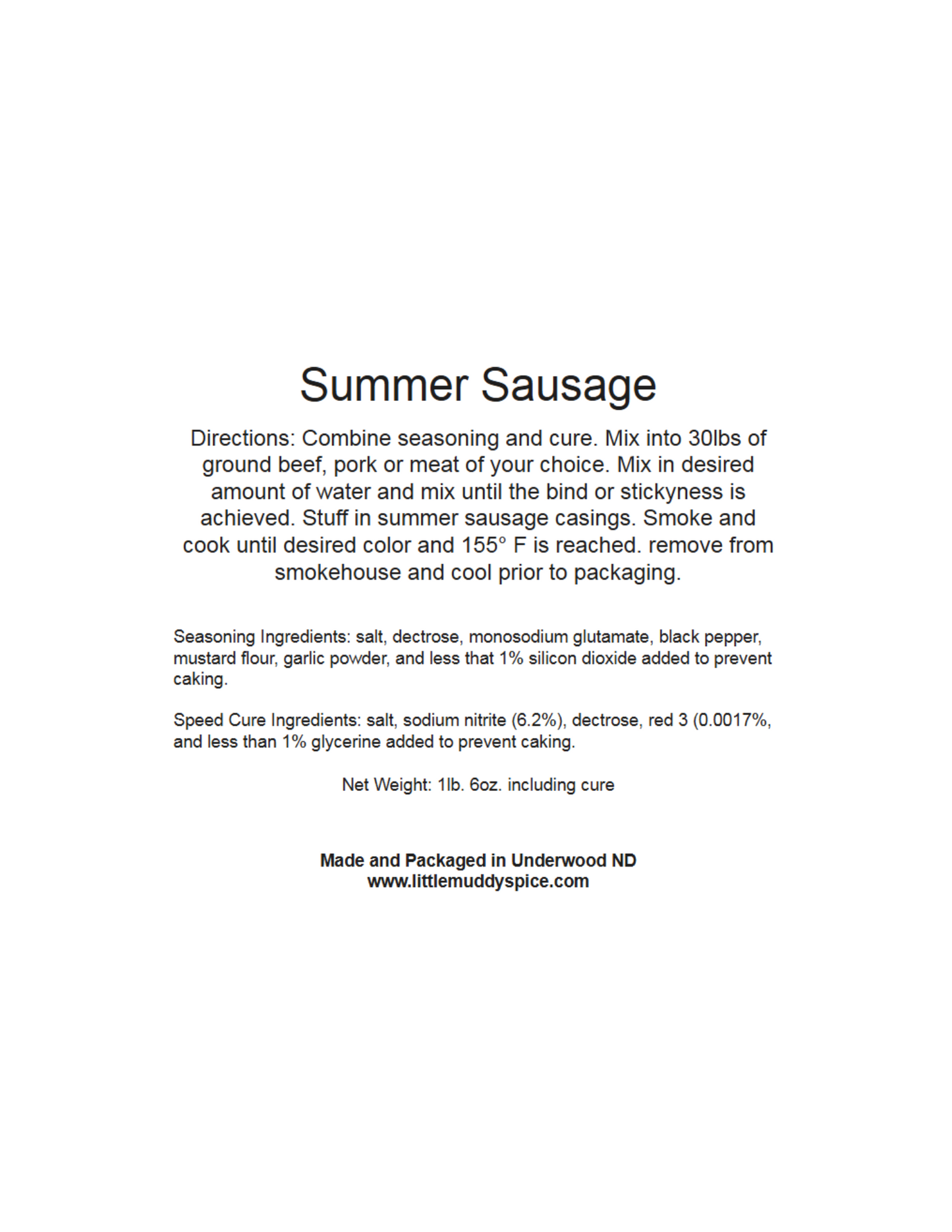 Summer Sausage Seasoning