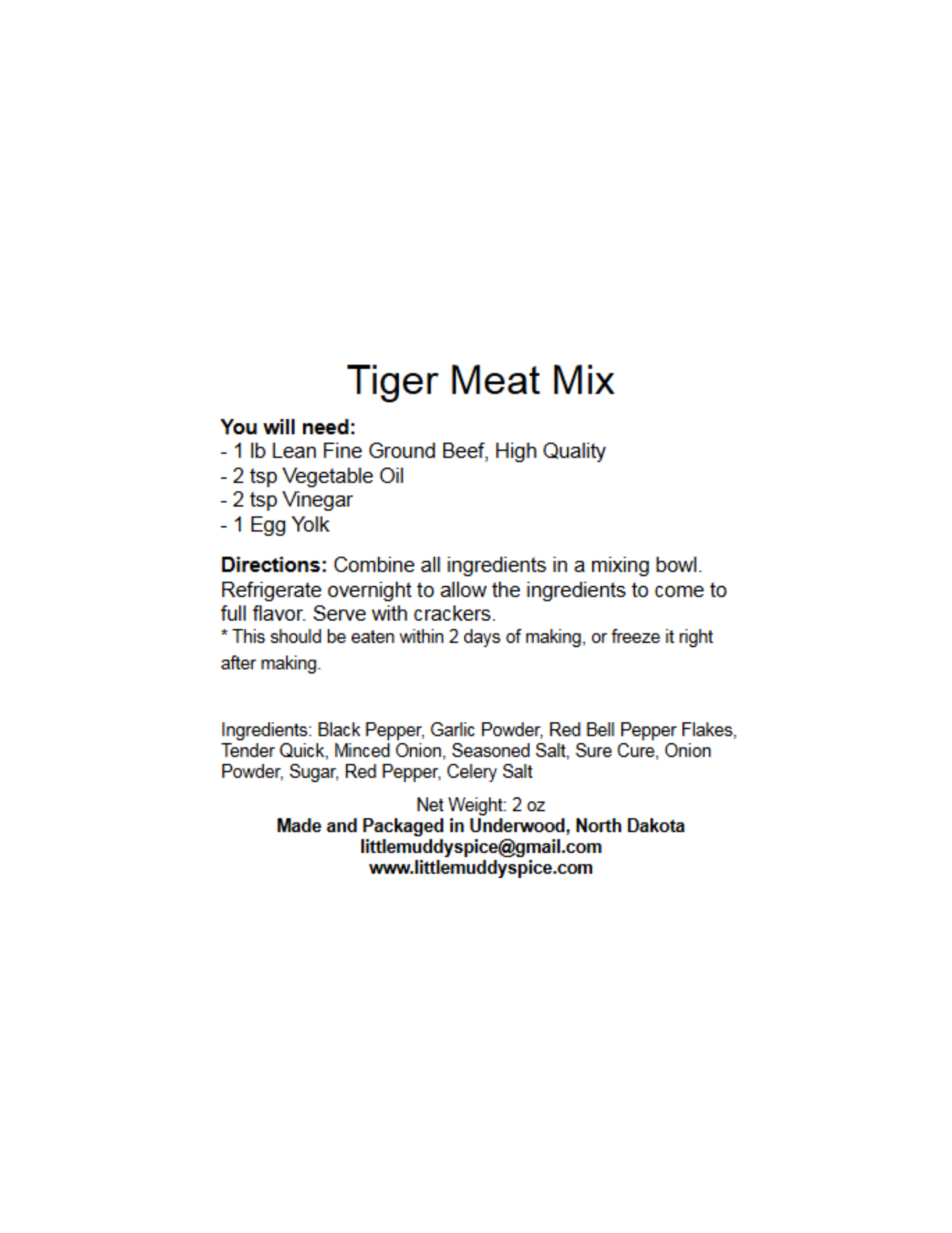 Tiger Meat Mix